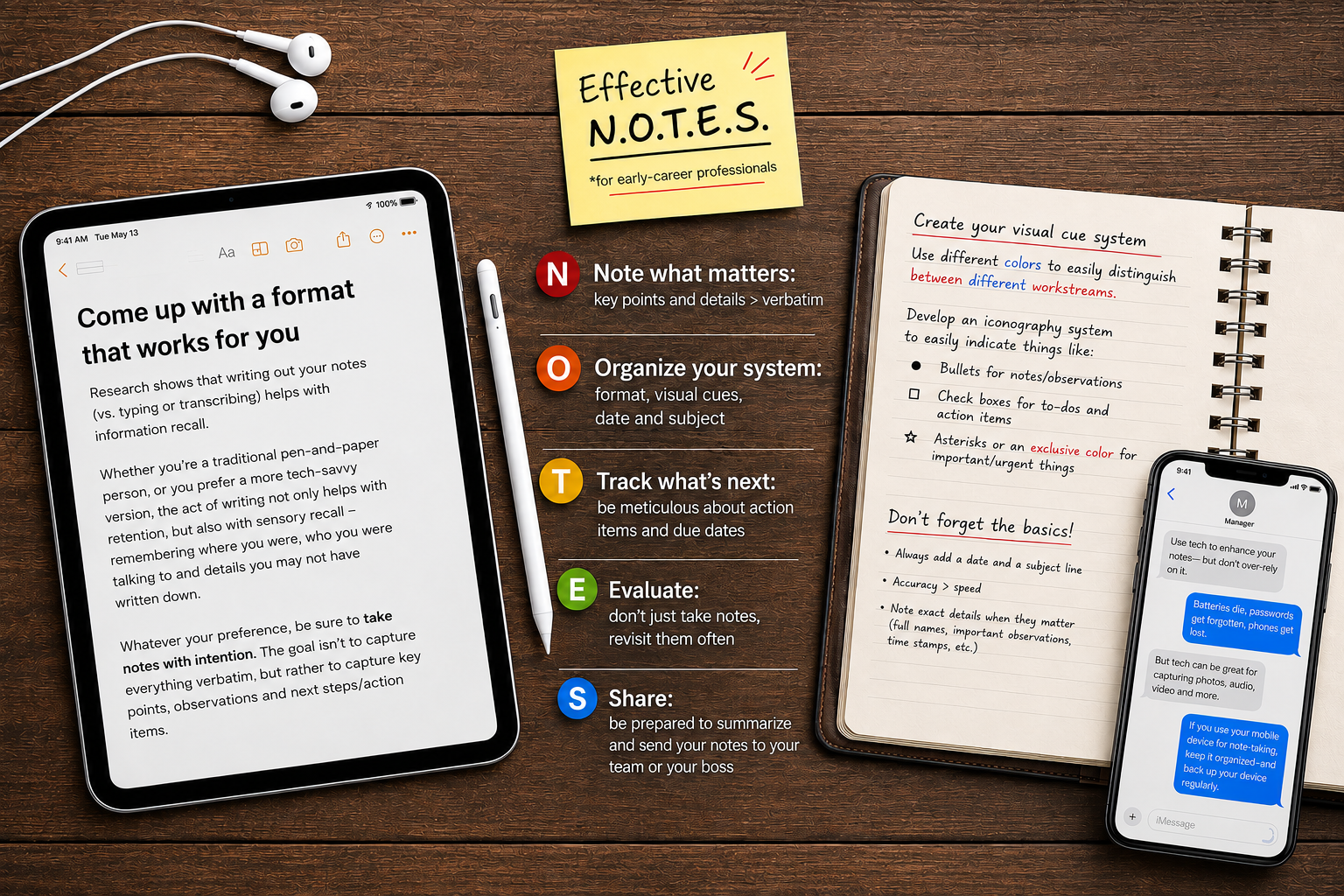 Image demonstrating good note-taking tips
